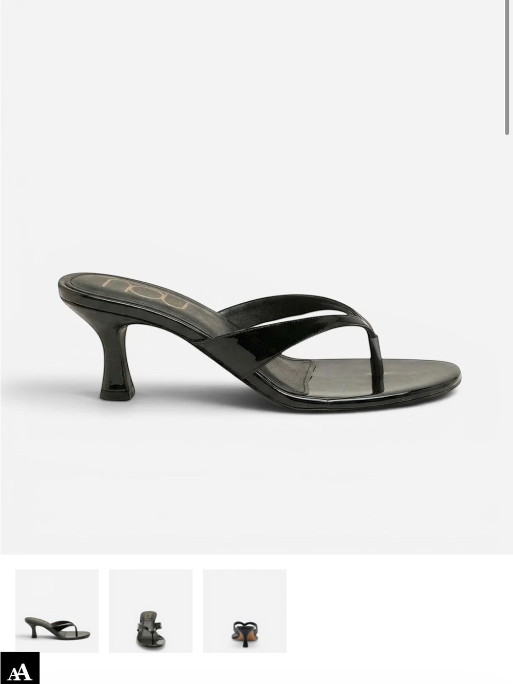 NOU Black Kitten Heel Sandals/Flip Flops